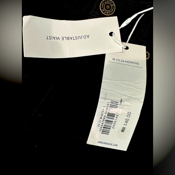 NWTs: Janie and Jack black corduroy pants size 18-24 months. - Picture 4 of 6